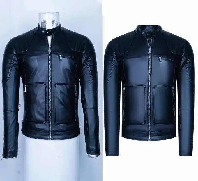 Men Jacket Fashion Neck Joint Photo Editing Starting