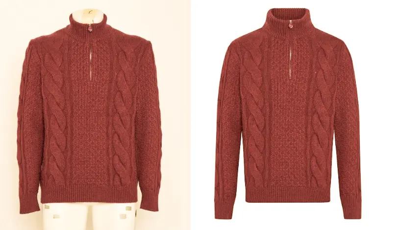 Men Sweater Fashion Neck Joint Photo Editing Starting