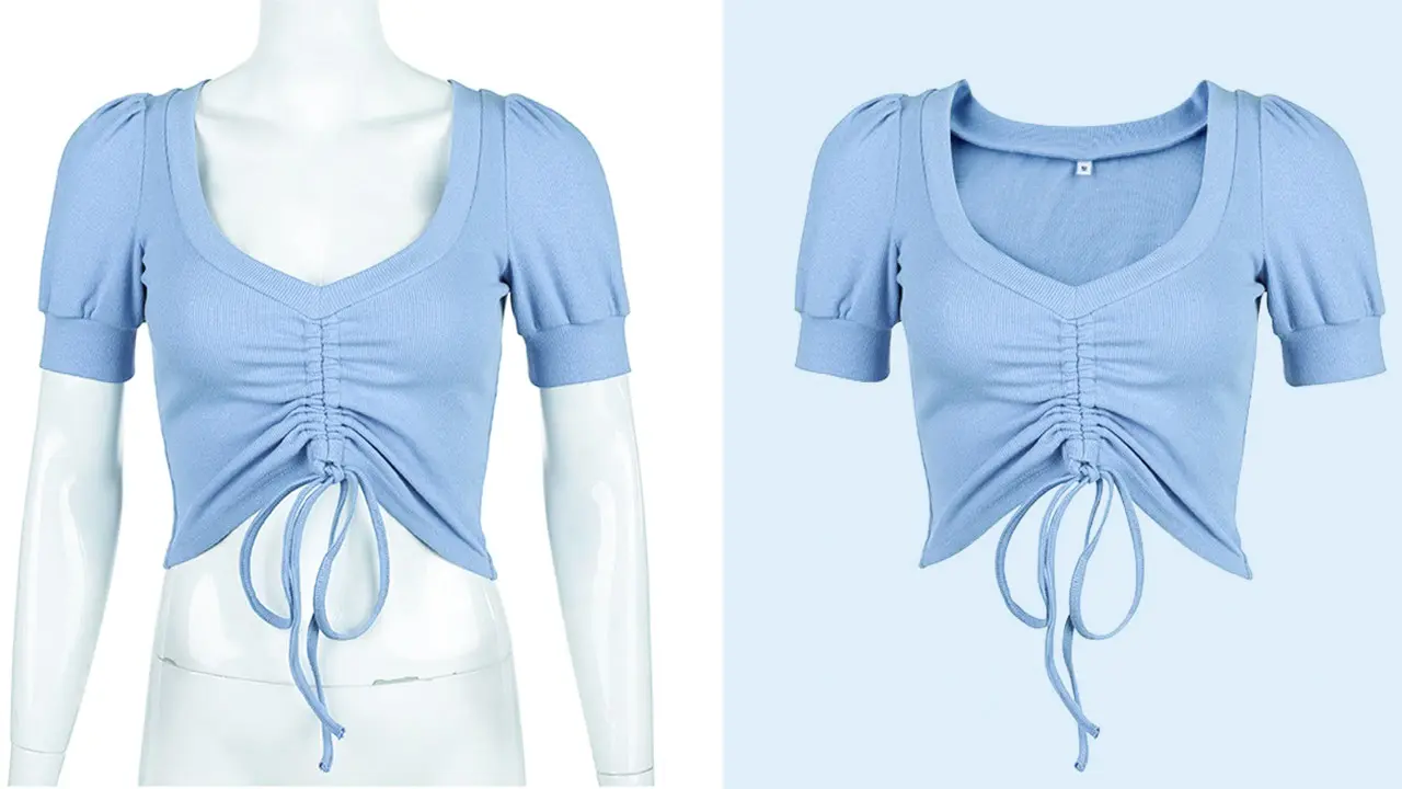 Tops Fashion Neck Joint Photo Editing High