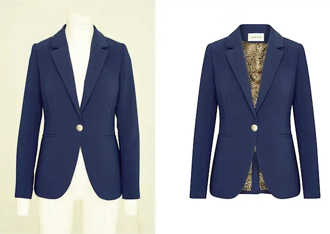 Women Blazer Fashion Neck Joint Photo Editing High