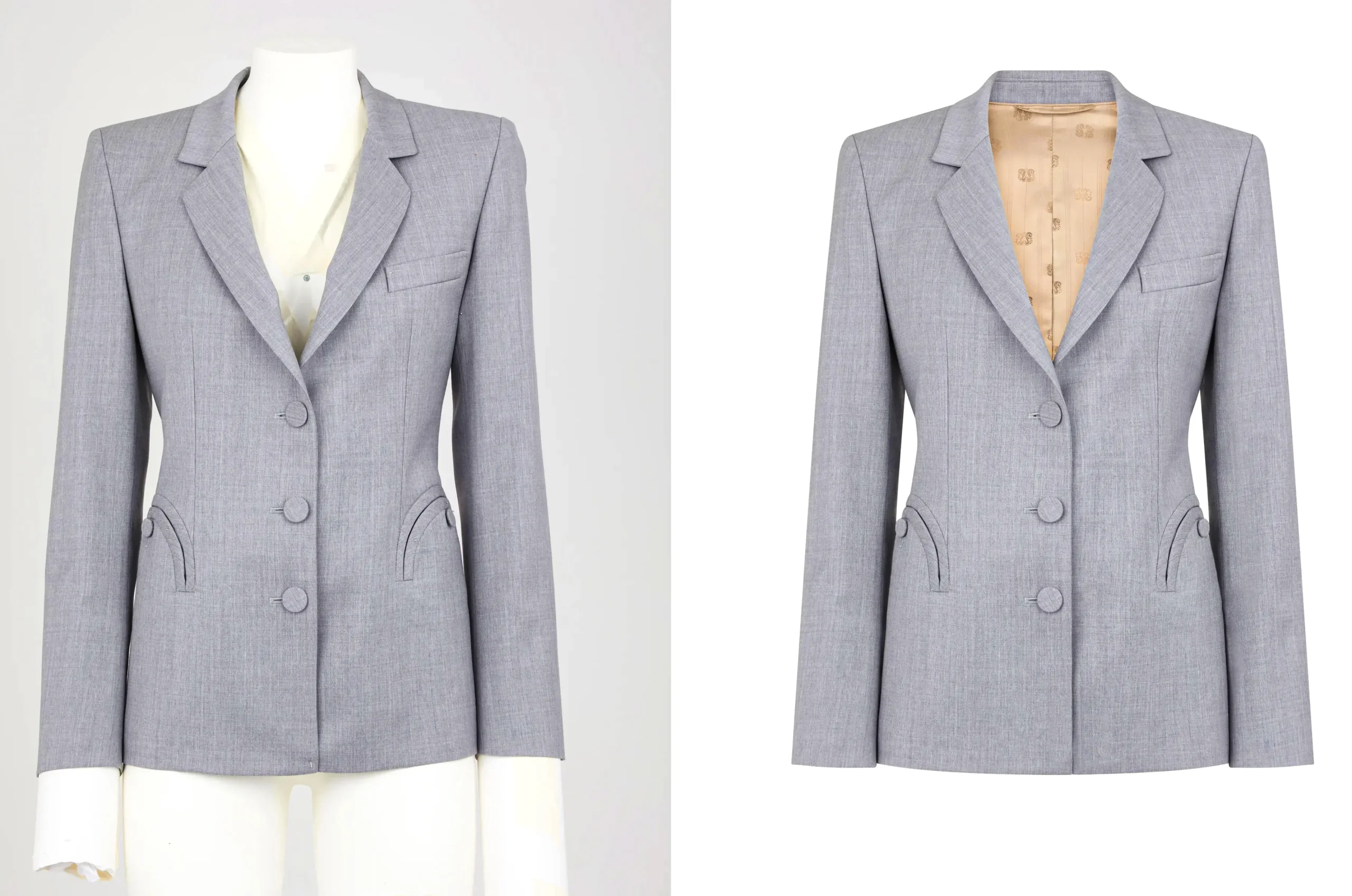 Women Blazer Fashion Neck Joint Photo Editing