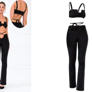 Women Pant Fashion Neck Joint Photo Editing