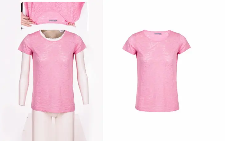 Women T-Shirt Fashion Neck Joint Photo Editing Medium