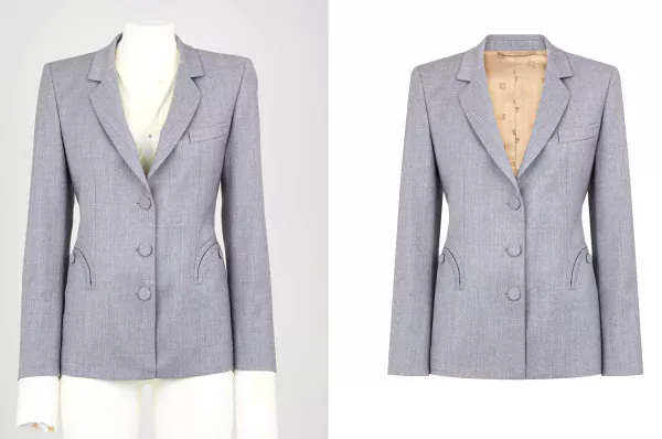 Women Blazer Fashion Neck Joint Photo Editing